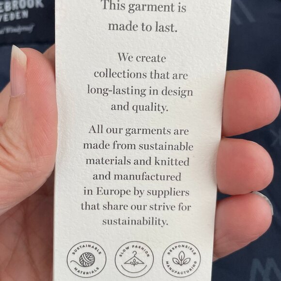 Holebrook Sweden Josefina Original Windproof Double Breasted Knit Jacket Navy S - Picture 12 of 16